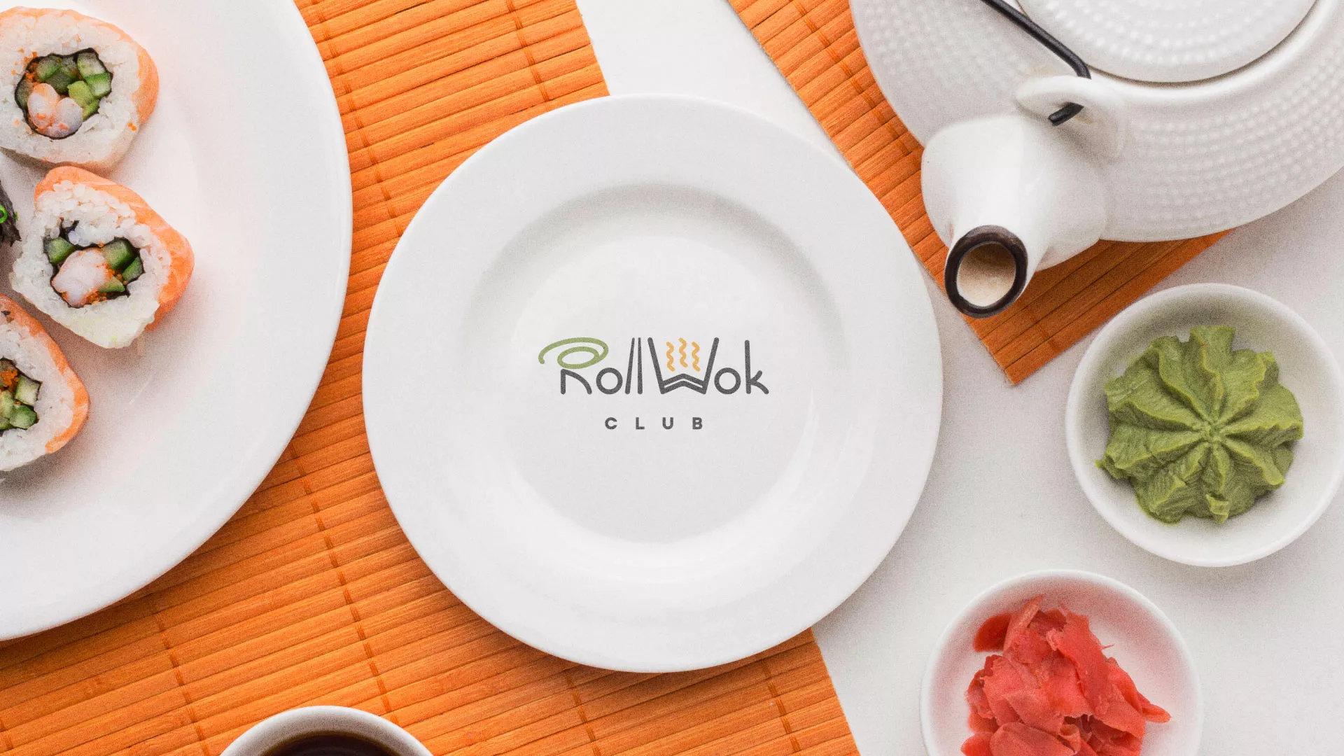 Разработка логотипа и фирменного стиля в Лесосибирске для суши-бара «Roll Wok Club» Разработка логотипа и фирменного стиля в Лесосибирске для суши-бара «Roll Wok Club»